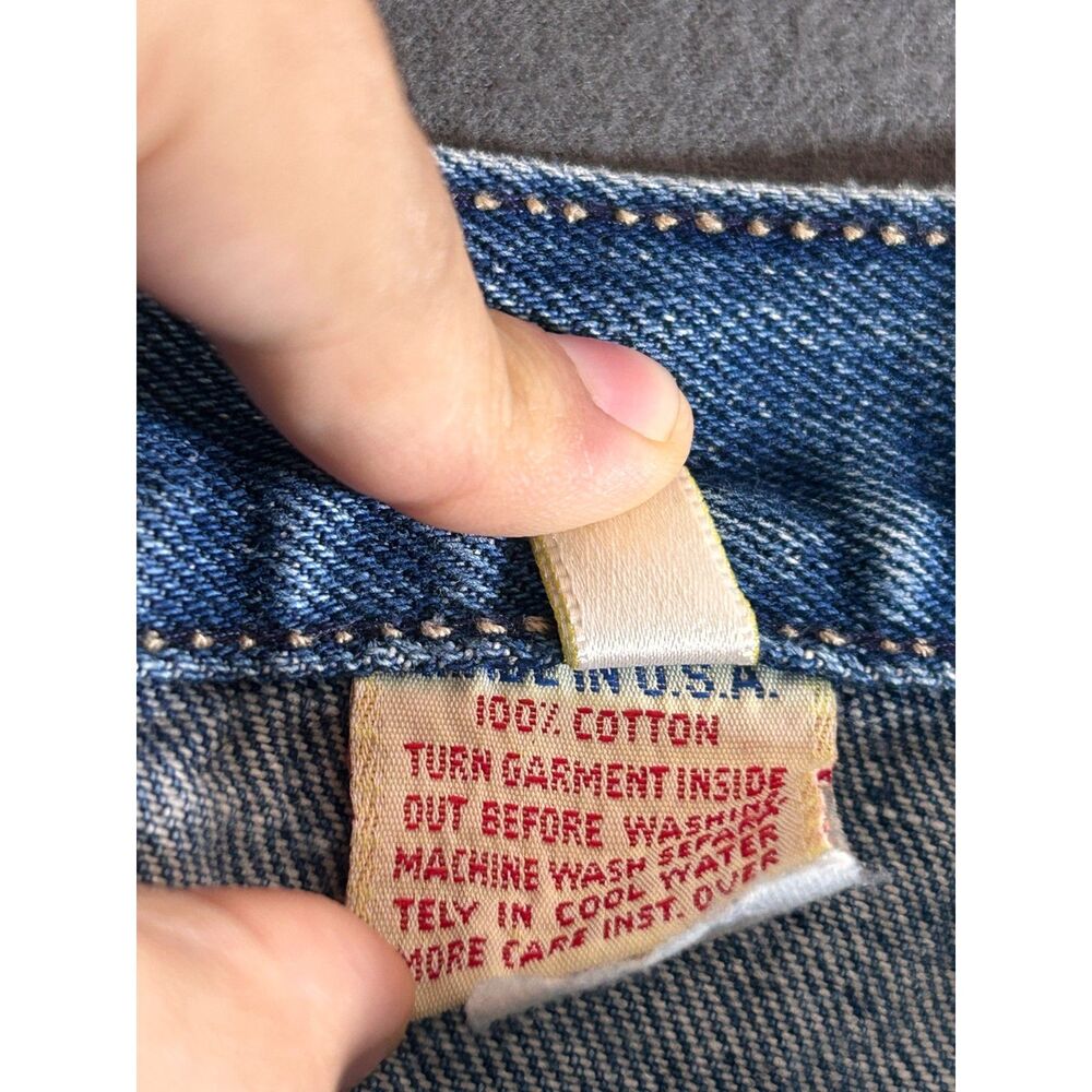 Vtg 80s 90s Calvin Klein High Waist Straight Jeans Made in USA 100% Cotton 34 - Picture 8 of 9